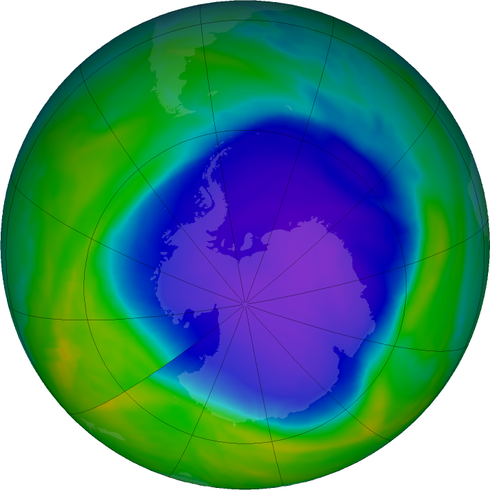 Antarctic ozone map for 21 October 2022